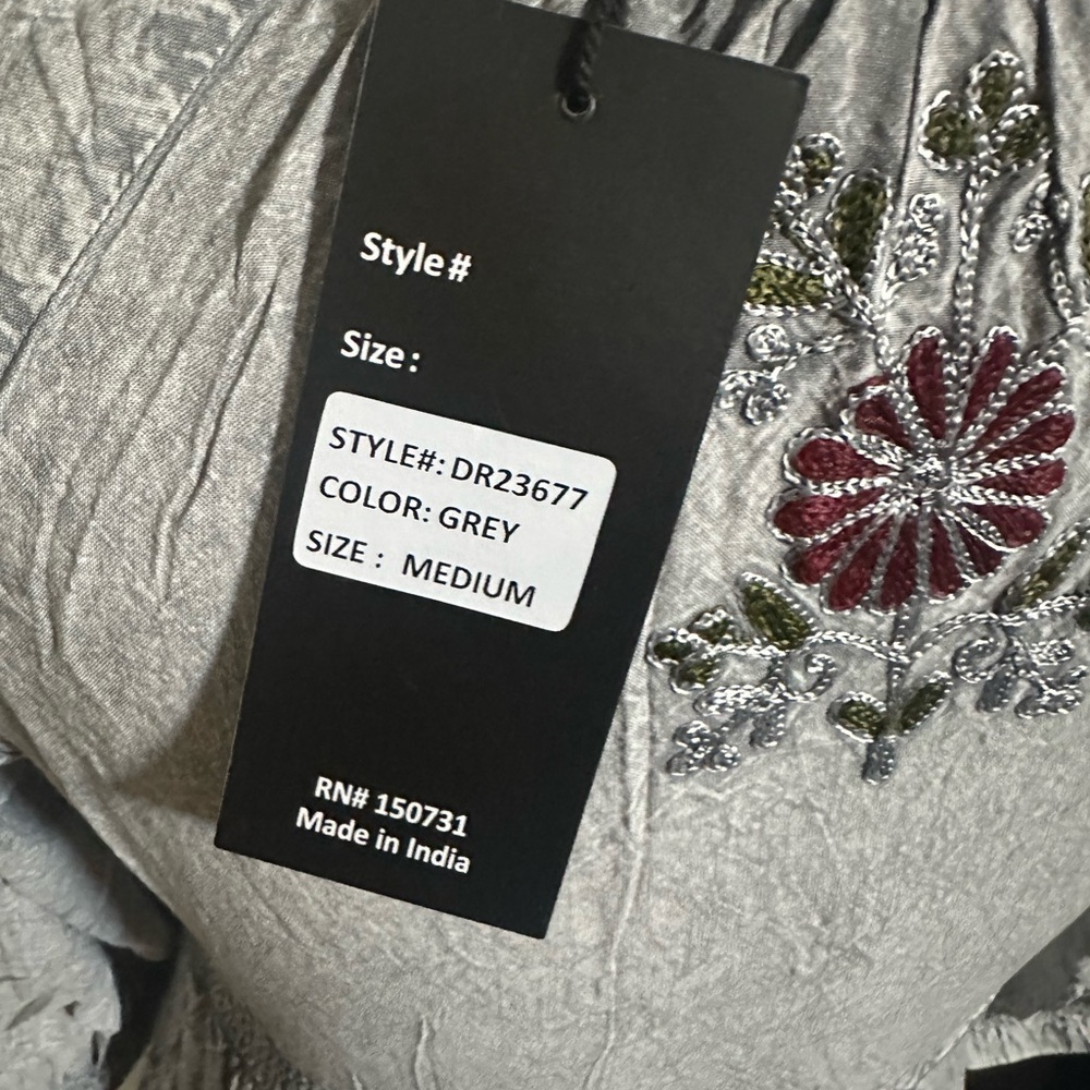 NWT- Young Threads -Grey High-Low V-Neck Ruffle Dress by - Picture 6 of 6